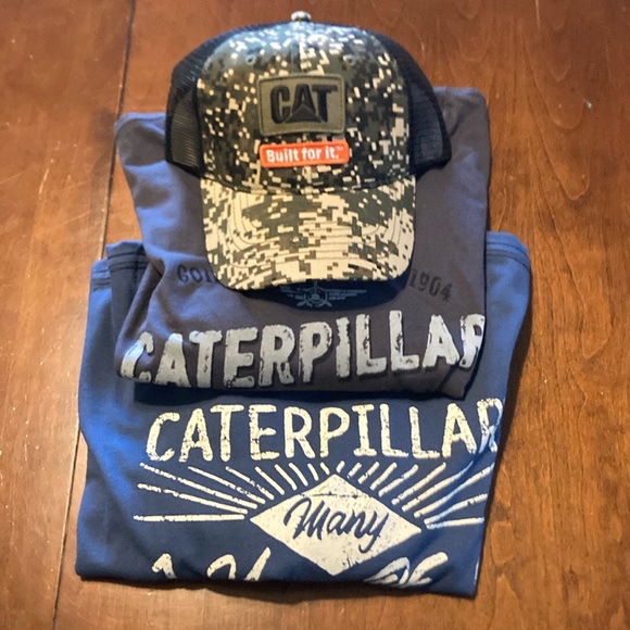 CAT merchandise lot 2 shirts one hat - Picture 1 of 4
